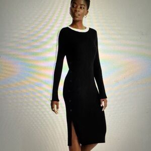 Future Collective Kahlana Barfield Brown BLACK Sweater Dress size 1X New